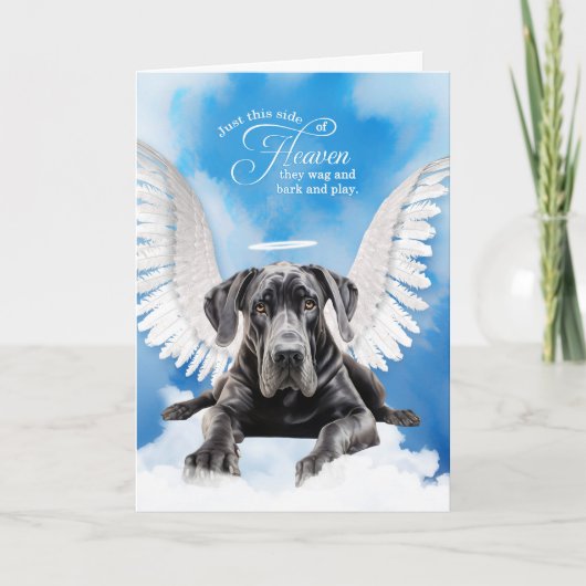 Verlies van een hond Black Great Dane Pet Sympathy Kaart (Voorkant)