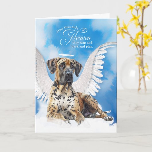 Verlies van een hond Harlequin Grote Deen Pet Symp Kaart (Gele Bloem)