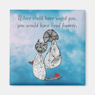 Verlies van een hond of Kat met Words Magnet