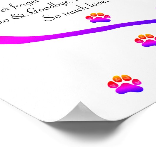 Verlies van een huisdier condoleance rouwkaart poster (Hoek)