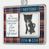 Verlies van een huisdier Custom Memorial Cat of Ki Verzilverd Omlijst Ornament (Links)