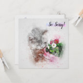 Verlies van een Huisdier Kat Kaart (Voorkant / Achterkant in situ)