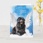 Verlies van een Newfoundland Dog Pet Sympathy Kaart (Gele Bloem)
