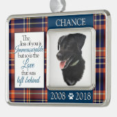 Verlies van een Pet Custom Memorial Dog Verzilverd Omlijst Ornament (Links)