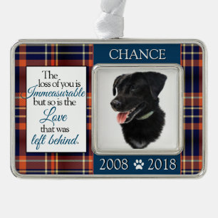 Verlies van een Pet Custom Memorial Dog Verzilverd Omlijst Ornament