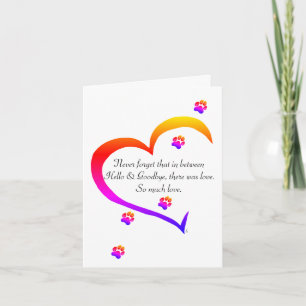 Verlies van een Pet Sympathie Wenskaart Bedankkaart