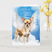 Verlies van een Tan Smooth Coat Chihuahua Pet Symp Kaart (Gele Bloem)