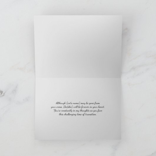 Verlies van eetkat (Siamese) Aangepast sympathie Kaart (Binnen)