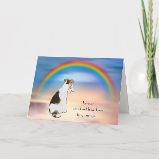 Verlies van Fox Terrier Dog Rainbow Sympathie Card Feestdagen Kaart (Voorkant)