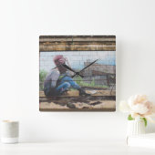 Verlies van gedachten over kindergraffiti vierkante klok (Huis)