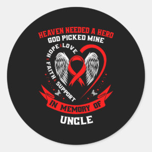 Verlies Van Geliefde Oom Hartziekte Bewustzijn Pr Ronde Sticker