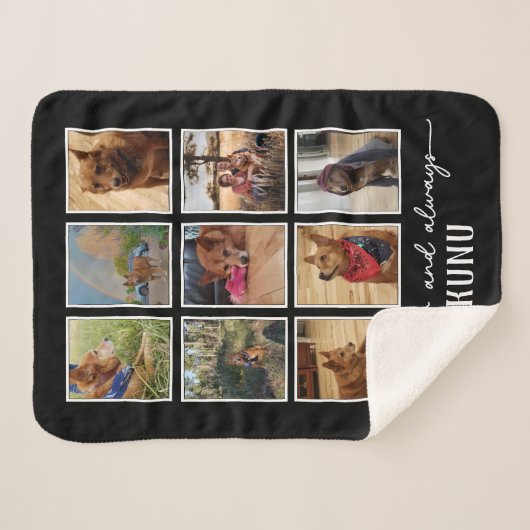 Verlies van gepersonaliseerde foto van Pet Collage Sherpa Deken (Voorkant (horizontaal))