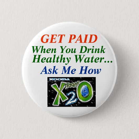 Verlies van gezond water ronde button 5,7 cm (Voorkant)