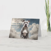 Verlies van Grey Pitbull Dog Heaven Sympathie Feestdagen Kaart (Voorkant)