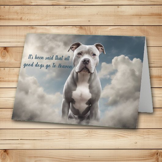 Verlies van Grey Pitbull Dog Heaven Sympathie Feestdagen Kaart