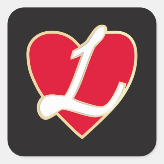 Verlies van hart vierkante sticker (Voorkant)