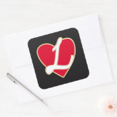 Verlies van hart vierkante sticker (Envelop)