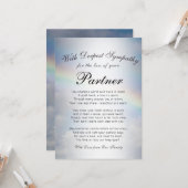 Verlies van het Partner Memorial Kaart (Voorkant / Achterkant in situ)