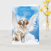Verlies van hond Clumber Spaniel Pet Sympathie Kaart (Gele Bloem)
