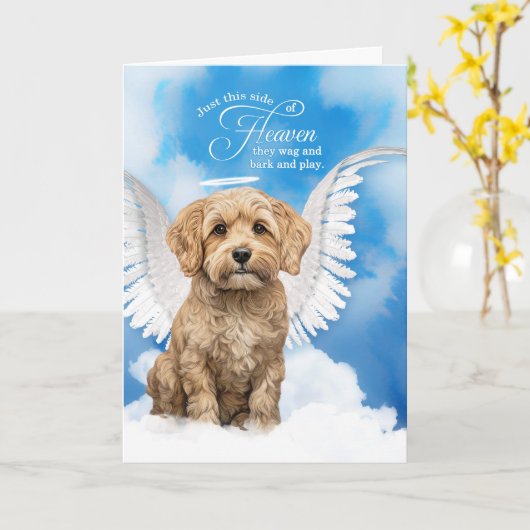 Verlies van hond Cockapoo Pet Sympathy Kaart (Gele Bloem)