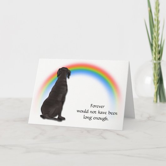 Verlies van hond Regenboog Condoleancekaart Feestdagen Kaart (Voorkant)
