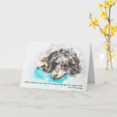 Verlies van hond (teckel) aangepaste sympathie kaart (Gele Bloem)