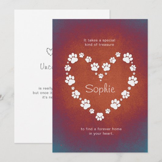 Verlies van honden/kattenpapier Hartregenboogsympa (Voorkant / Achterkant)