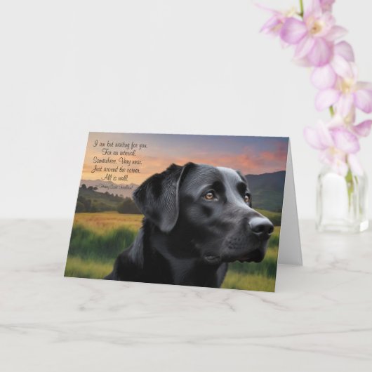 Verlies van Huisdier Hond (zwarte labrador) aangep Kaart (Orchidee)