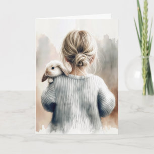 Verlies van huisdier konijn aquarel kaart