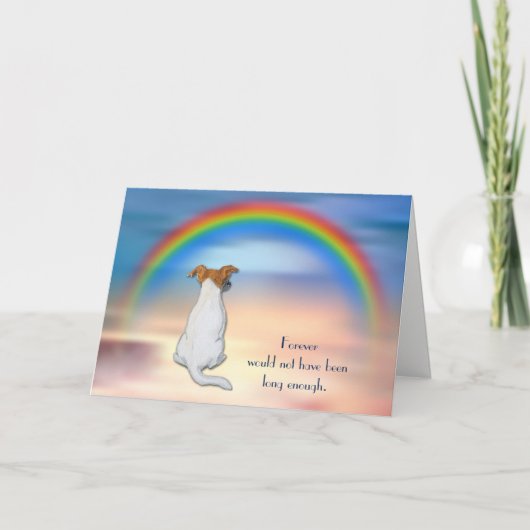 Verlies van Jack Russell Terrier Rainbow Sympathie Feestdagen Kaart (Voorkant)