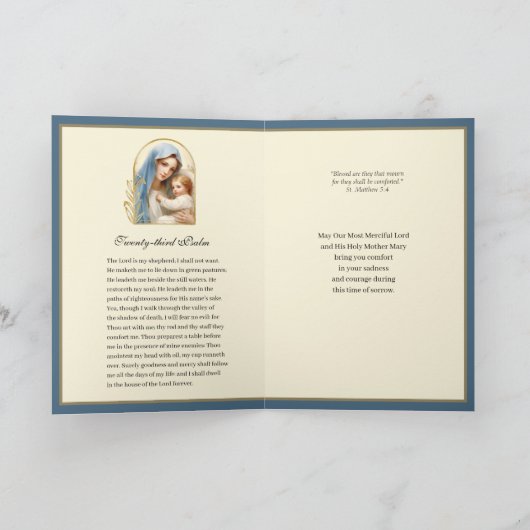 Verlies van katholieke sympathie en condoleances kaart (Binnen)