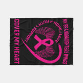 Verlies van kleindochter borstkanker hartvleugels  fleece deken (Voorkant (Horizontaal))