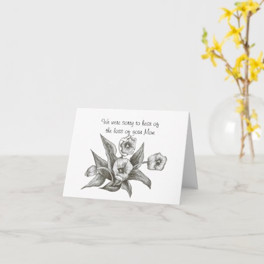 Verlies van mam Tulips-Kaart Kaart (Gele Bloem)