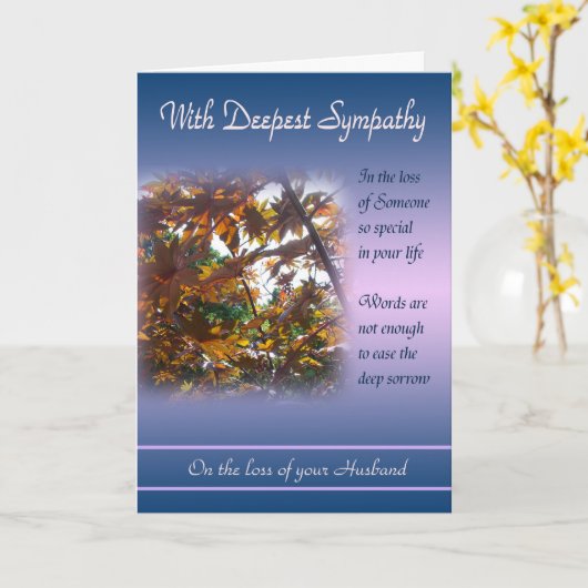 Verlies van man - met diepste sympathie kaart (Gele Bloem)