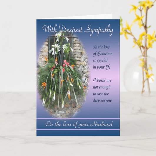 Verlies van man - met diepste sympathie kaart (Gele Bloem)
