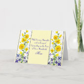 Verlies van moeder gele paarse bloemen sympathie k kaart (Voorkant)