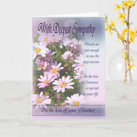 Verlies van Moeder - met Diepste Sympathie Kaart (Gele Bloem)