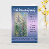 Verlies van moeder - met diepste sympathie kaart (Gele Bloem)