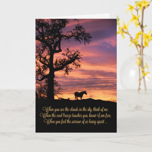 Verlies van paarden, paardensympathie kaart (Gele Bloem)