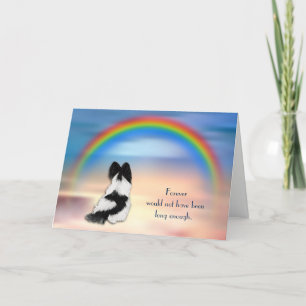 Verlies van Papillon Spaniel hond Rainbow Sympathy Feestdagen Kaart
