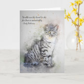 Verlies van Pet Cat (Tabby) Aangepaste sympathie Kaart (Gele Bloem)