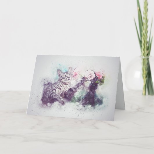 Verlies van Pet Cat (Tabby) Aangepaste sympathie Kaart (Voorkant)