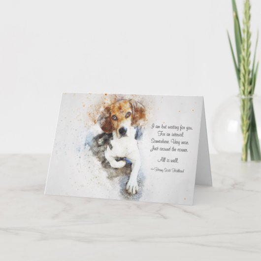 Verlies van Pet Dog (Beagle) Custom Sympathy Card Bedankkaart (Voorkant)