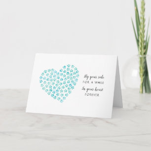 Verlies van Pet Dog Cat Heart Paws Sympathie Groet Kaart