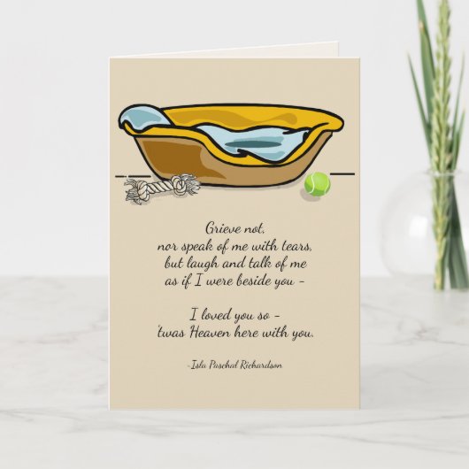 Verlies van Pet Dog Richardson Quote Custom Sympat Kaart (Voorkant)