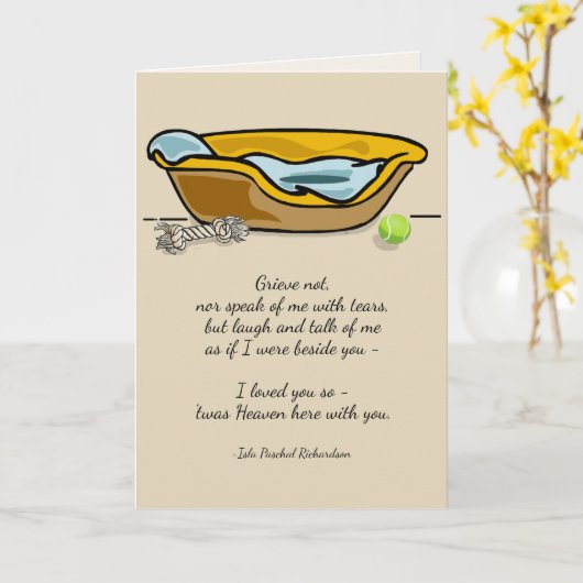 Verlies van Pet Dog Richardson Quote Custom Sympat Kaart (Gele Bloem)