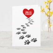 Verlies van Pet Paw Prints met Red Heart Kaart (Gele Bloem)