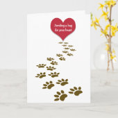 Verlies van poetsafdrukken en hart kaart (Gele Bloem)