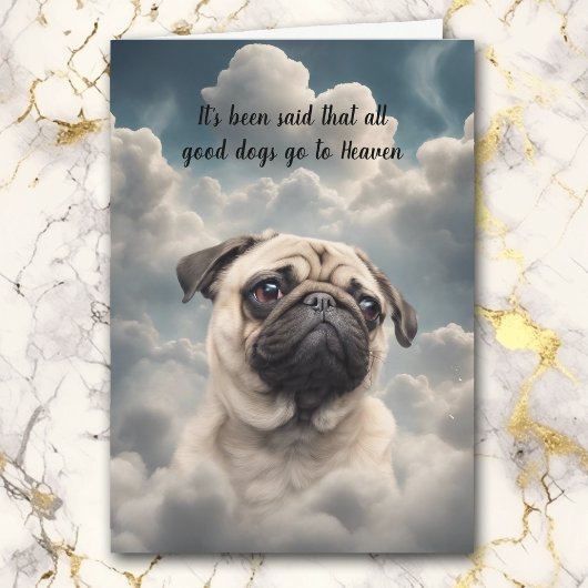 Verlies van Pug Dog Heaven Sympathie Kaart