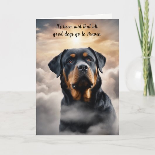Verlies van Rottweiler Dog Heaven Sympathie Feestdagen Kaart (Voorkant)